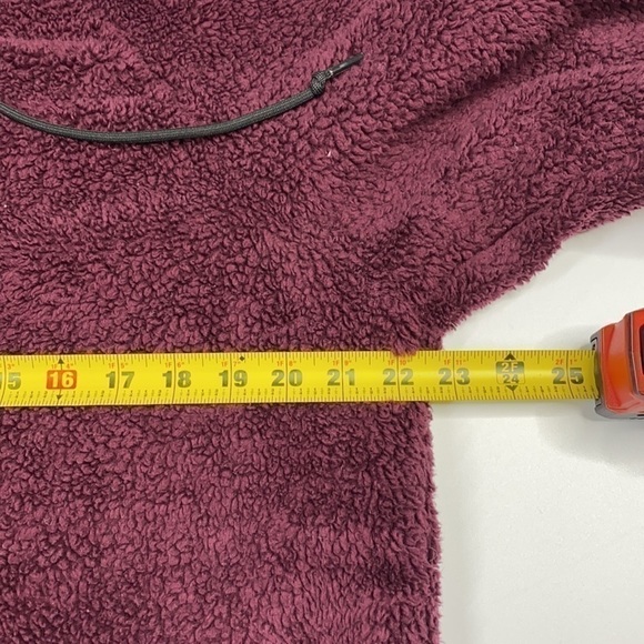 PINK Victoria's Secret Merlot Oversized Hooded Fuzzy Sweatshirt - Picture 3 of 7